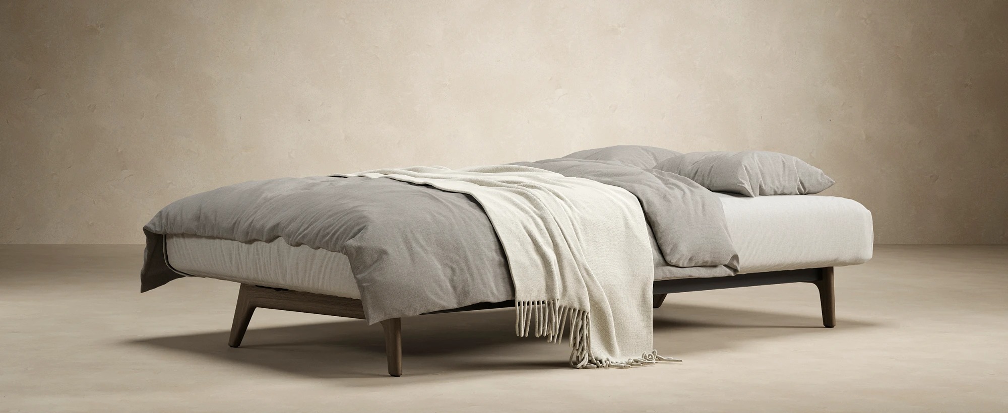 Dublexo Eik Fabric Sofa Bed w/Smoked Oak Legs