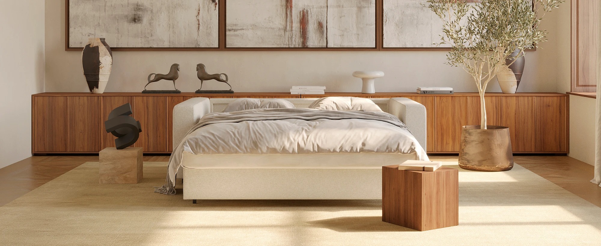 Neah Polyester Queen Sofa Bed w/Standard Arm Rests