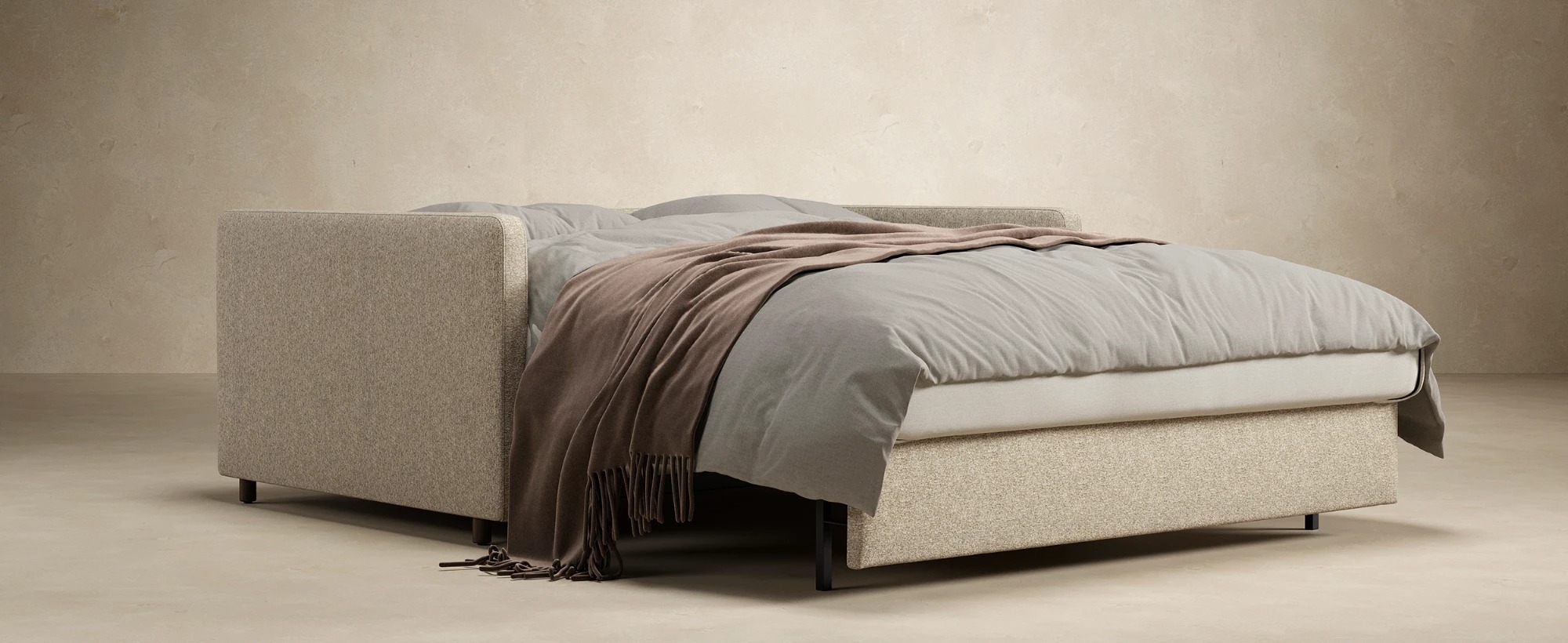 Neah Polyester King Sofa Bed w/Slim Arm Rests