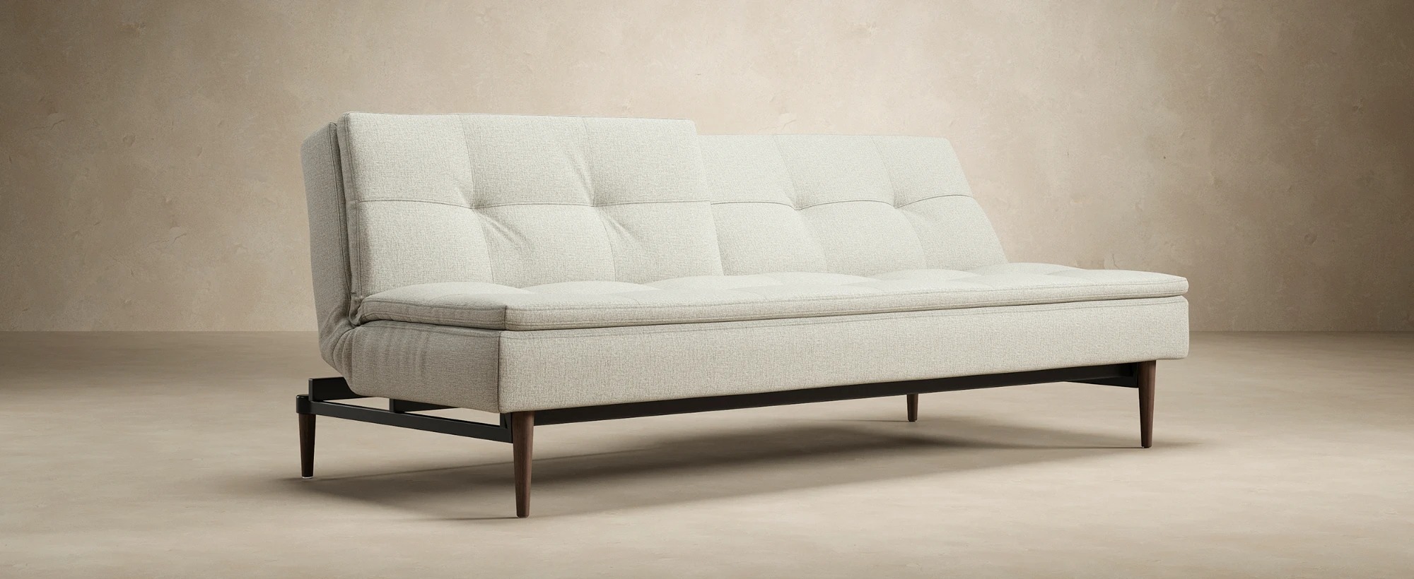 Dublexo Deluxe Fabric Sofa Bed w/Dark Wood Styletto Legs