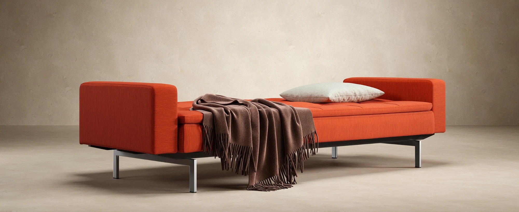 Dublexo Deluxe Fabric Sofa Bed w/Arms & Stainless Steel Legs