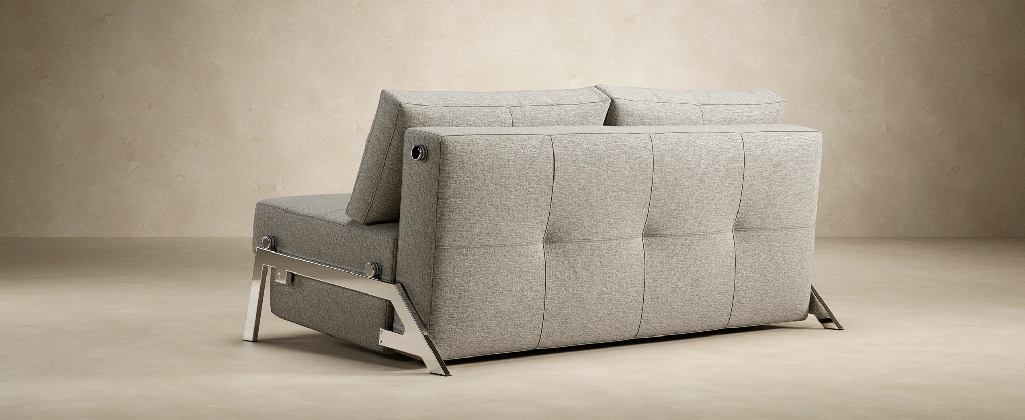 Cubed Deluxe Fabric Sofa Bed w/Chrome Legs