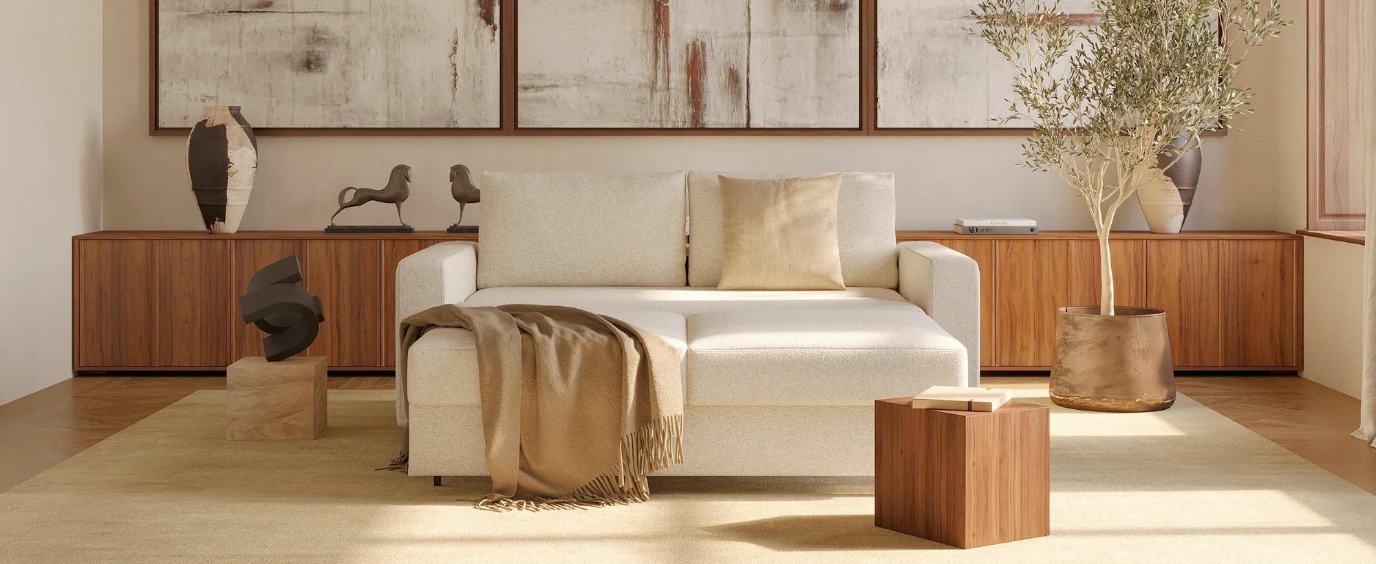 Neah Polyester Queen Sofa Bed w/Standard Arm Rests