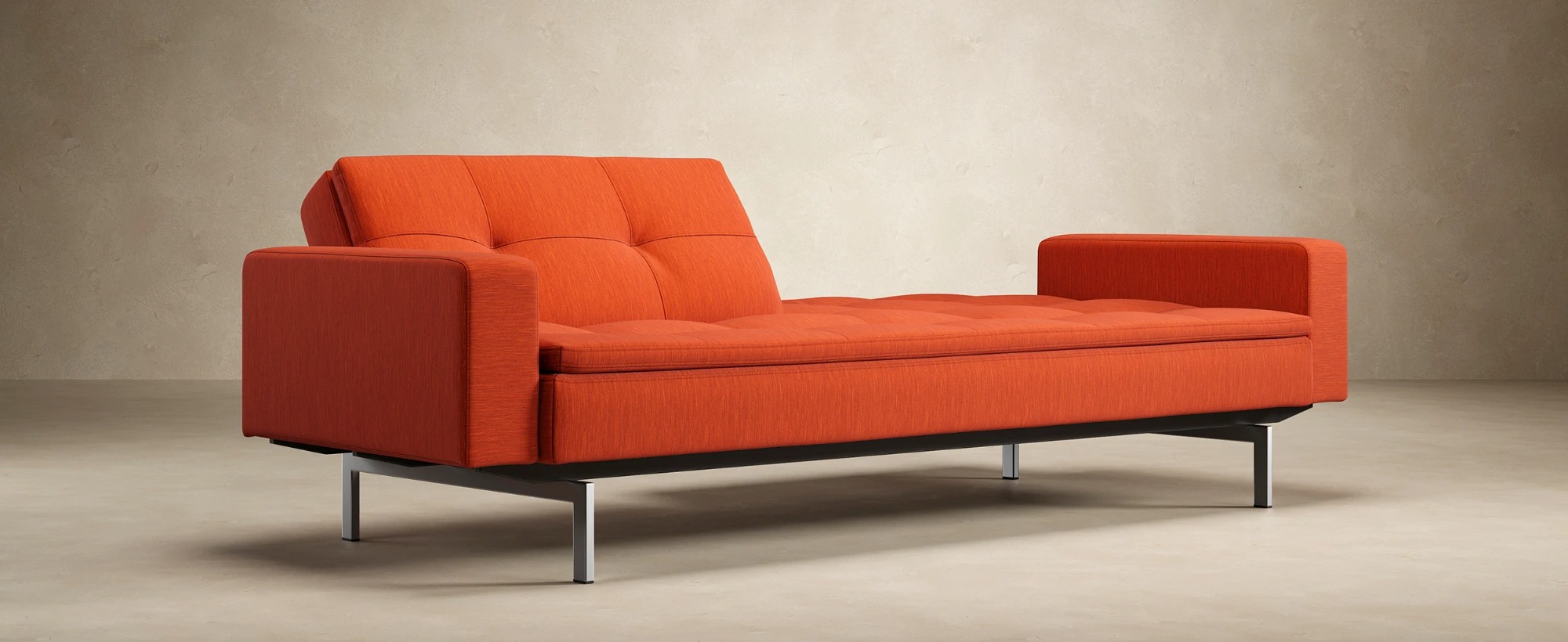 Dublexo Deluxe Fabric Sofa Bed w/Arms & Stainless Steel Legs