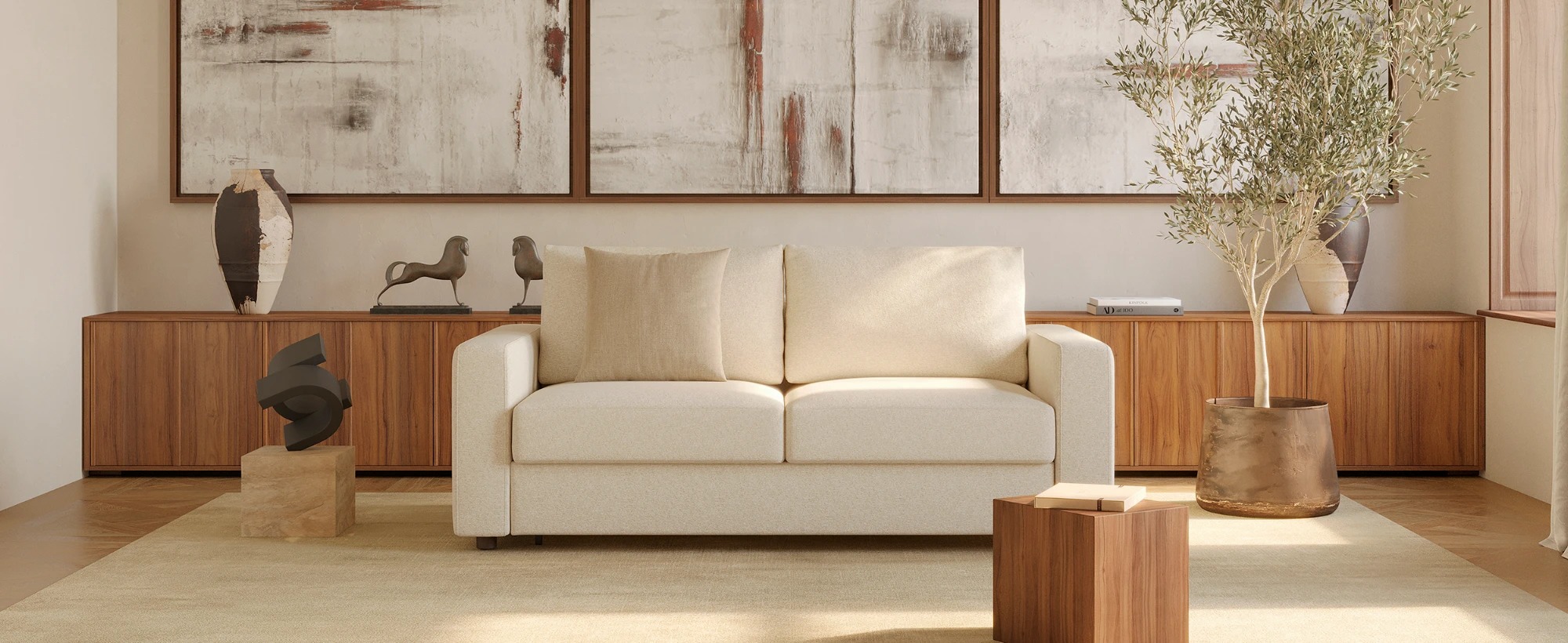 Neah Polyester King Sofa Bed w/Standard Arm Rests