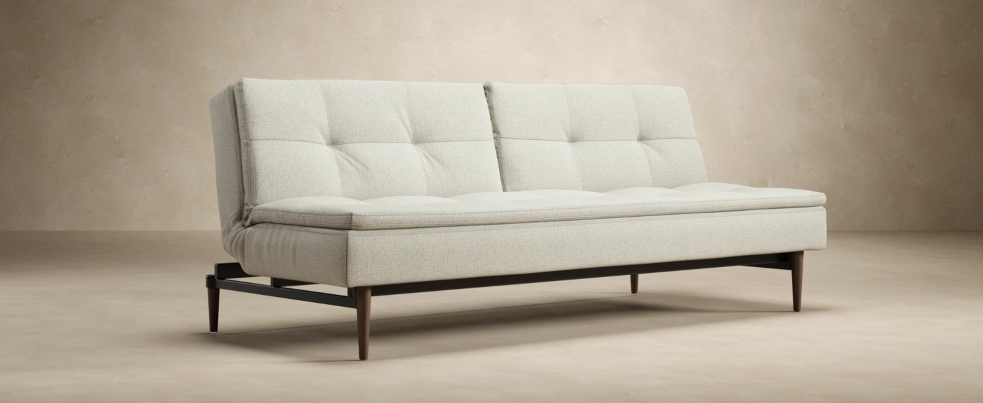 Dublexo Deluxe Fabric Sofa Bed w/Dark Wood Styletto Legs