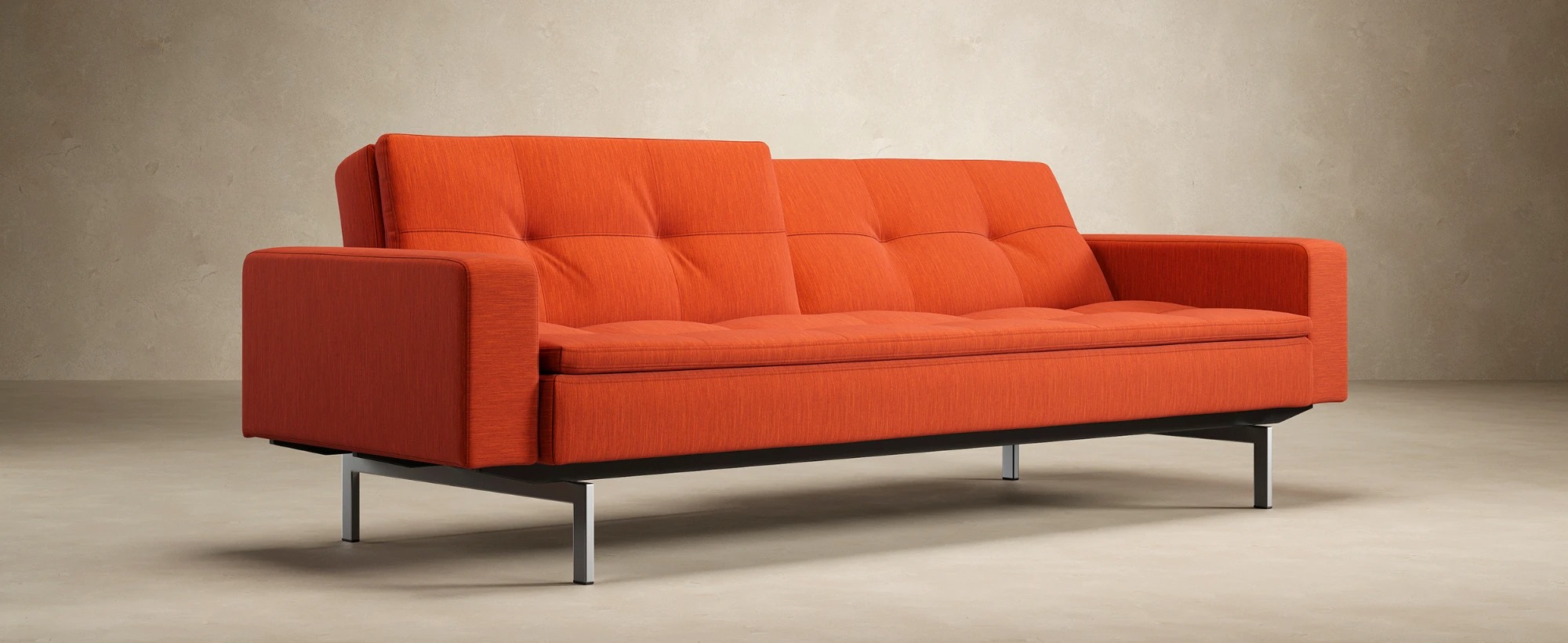 Dublexo Deluxe Fabric Sofa Bed w/Arms & Stainless Steel Legs