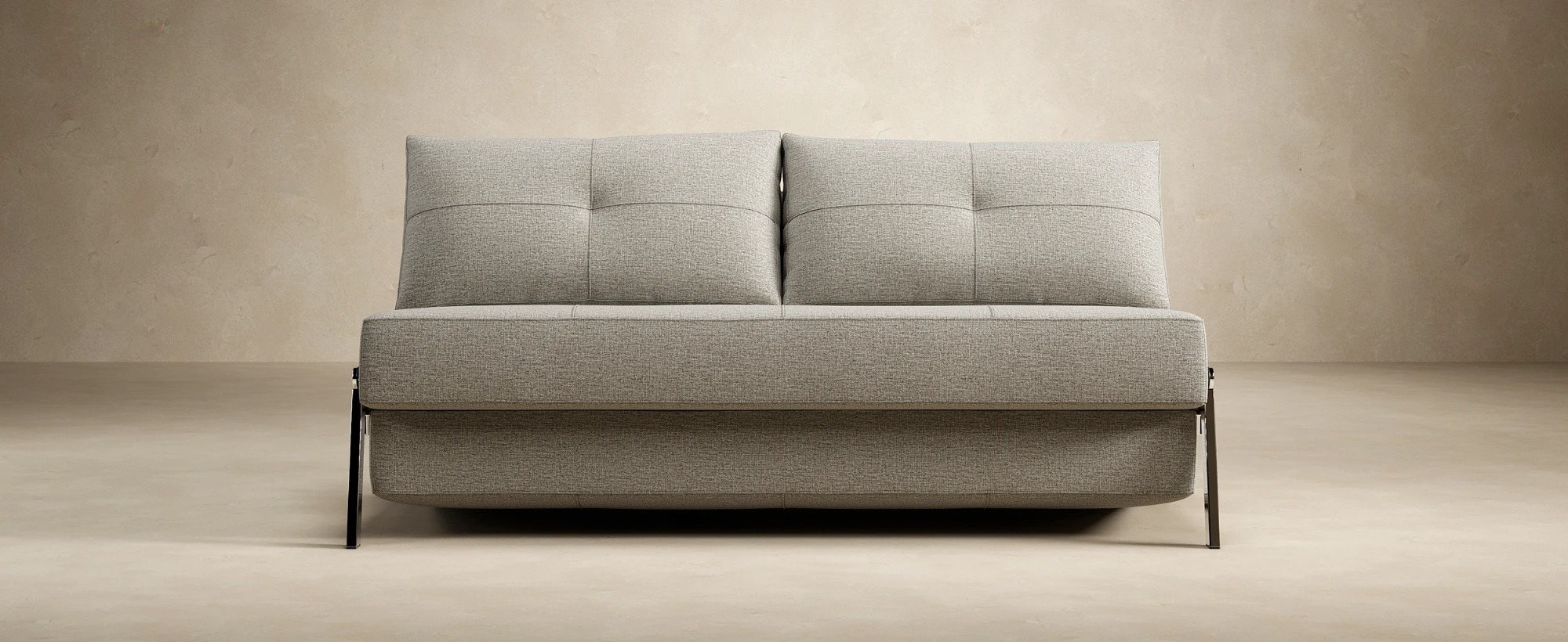 Cubed Deluxe Fabric Sofa Bed w/Chrome Legs