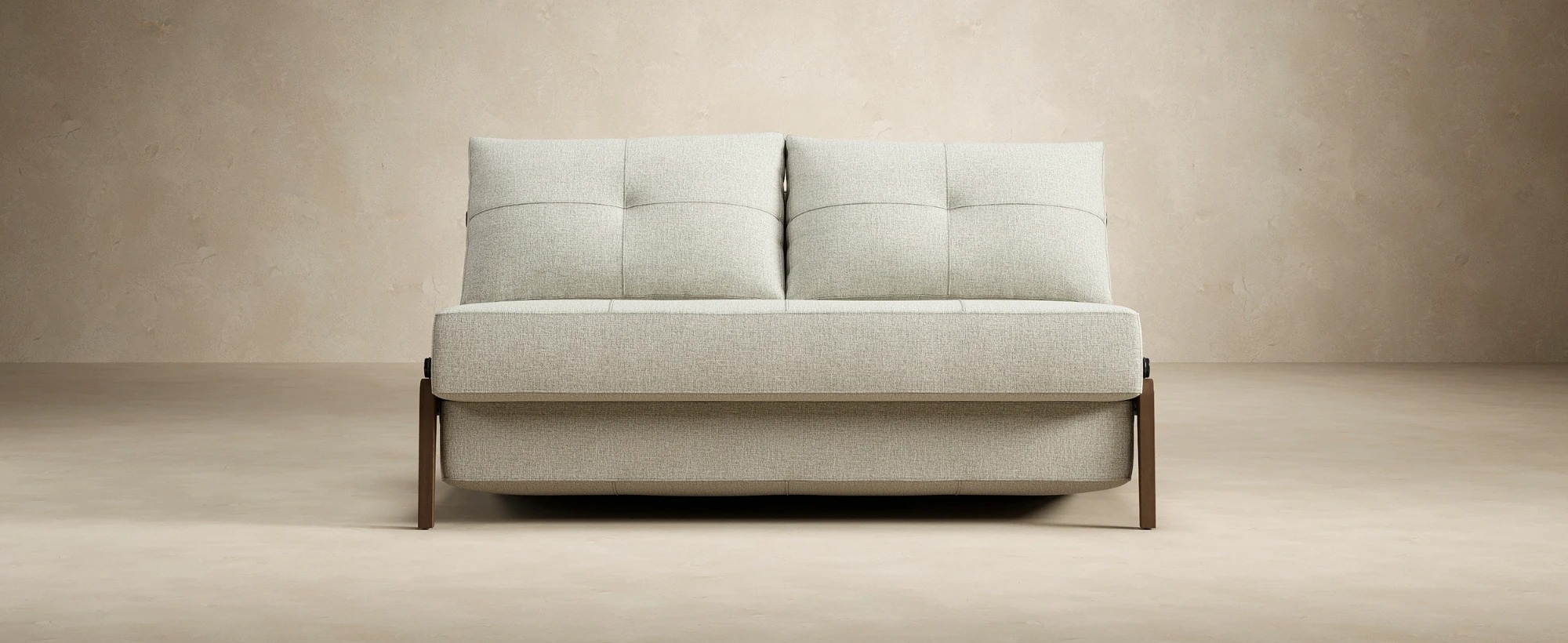 Cubed Deluxe Fabric Sofa Bed w/Dark Wood Legs