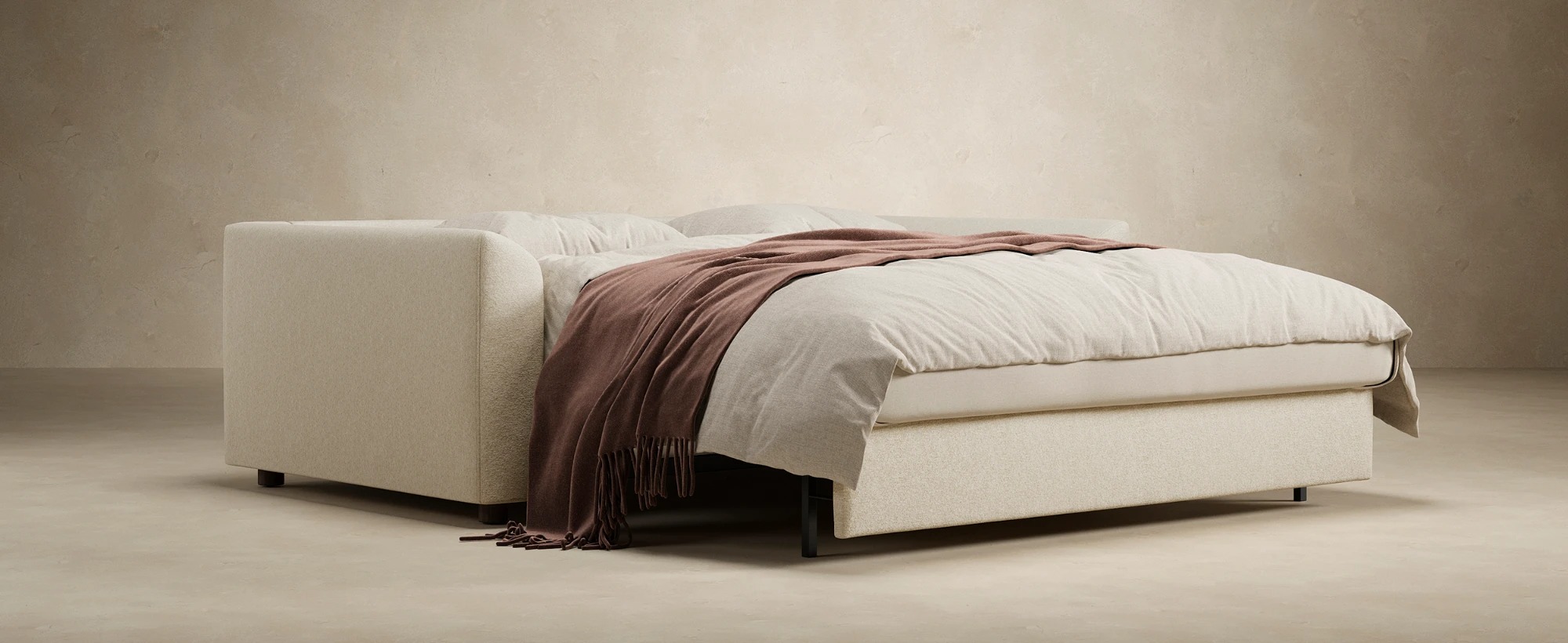 Neah Polyester King Sofa Bed w/Curved Arm Rests