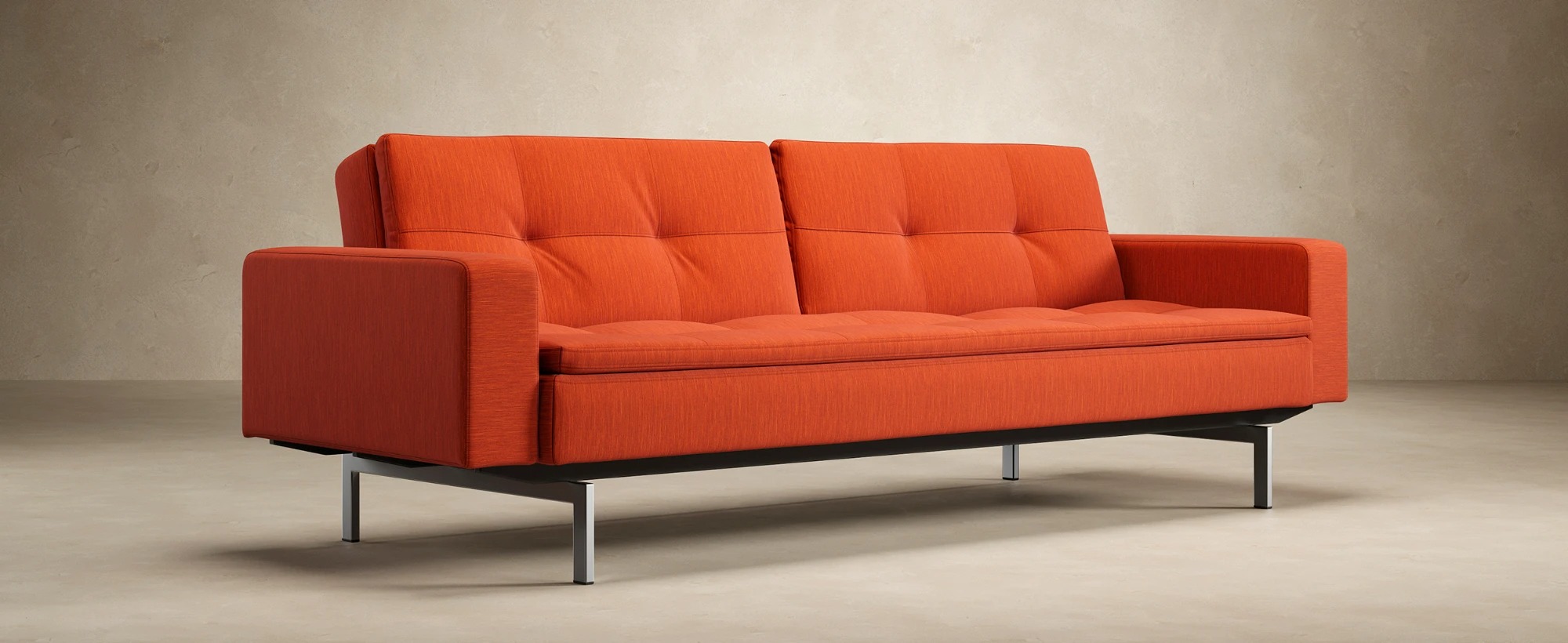 Dublexo Deluxe Fabric Sofa Bed w/Arms & Stainless Steel Legs