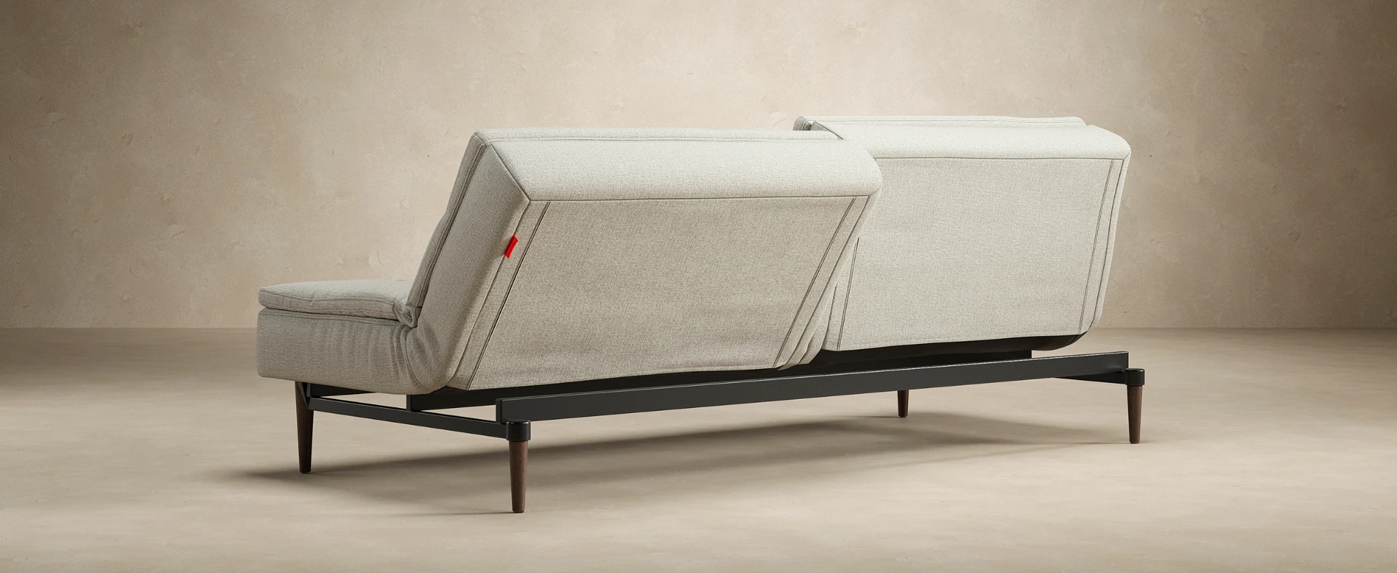 Dublexo Deluxe Fabric Sofa Bed w/Dark Wood Styletto Legs