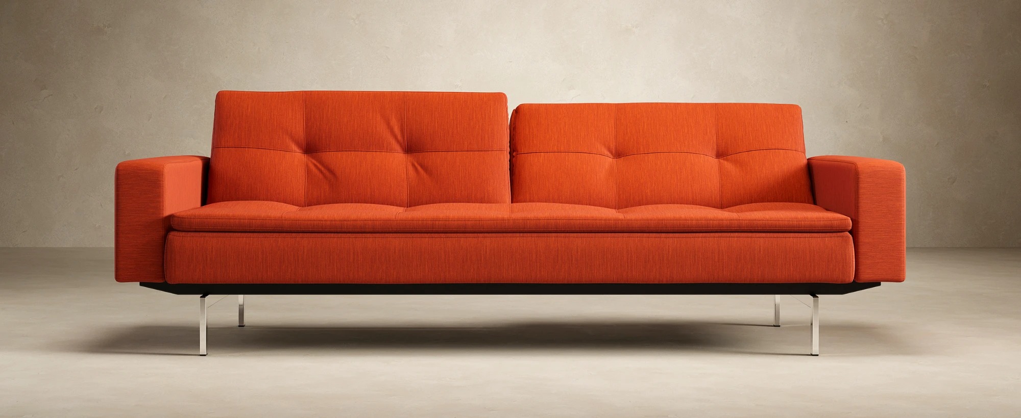Dublexo Deluxe Fabric Sofa Bed w/Arms & Stainless Steel Legs