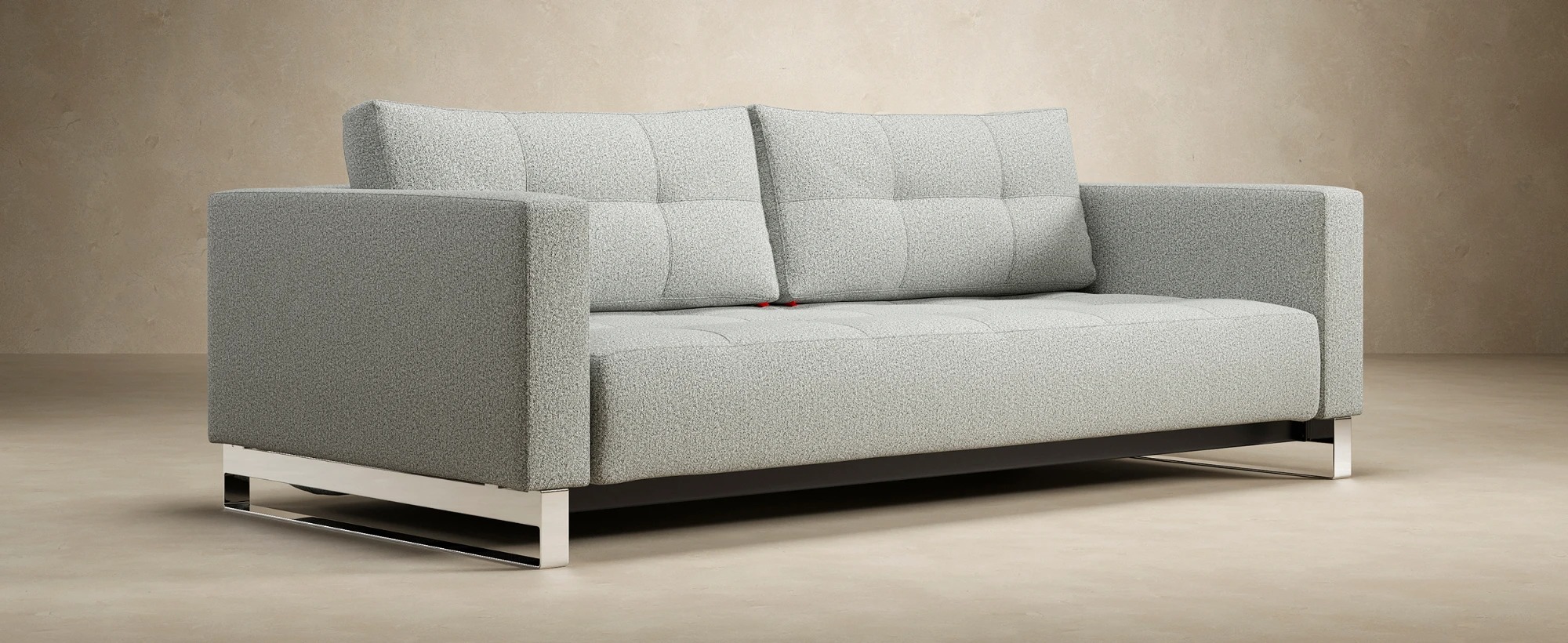 Cassius Deluxe Excess Lounger Fabric Sofa Bed w/Chrome Legs