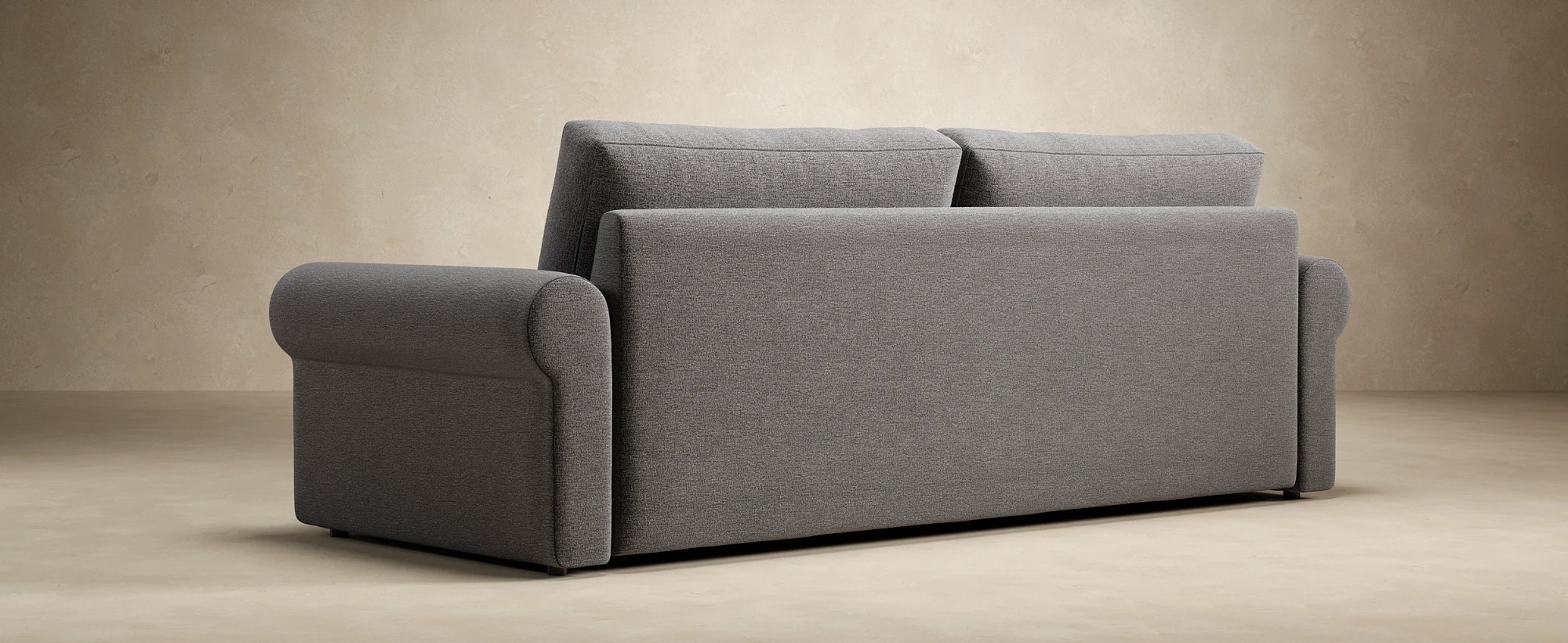 Gray sofa bed with bedding container Bouquet malmo