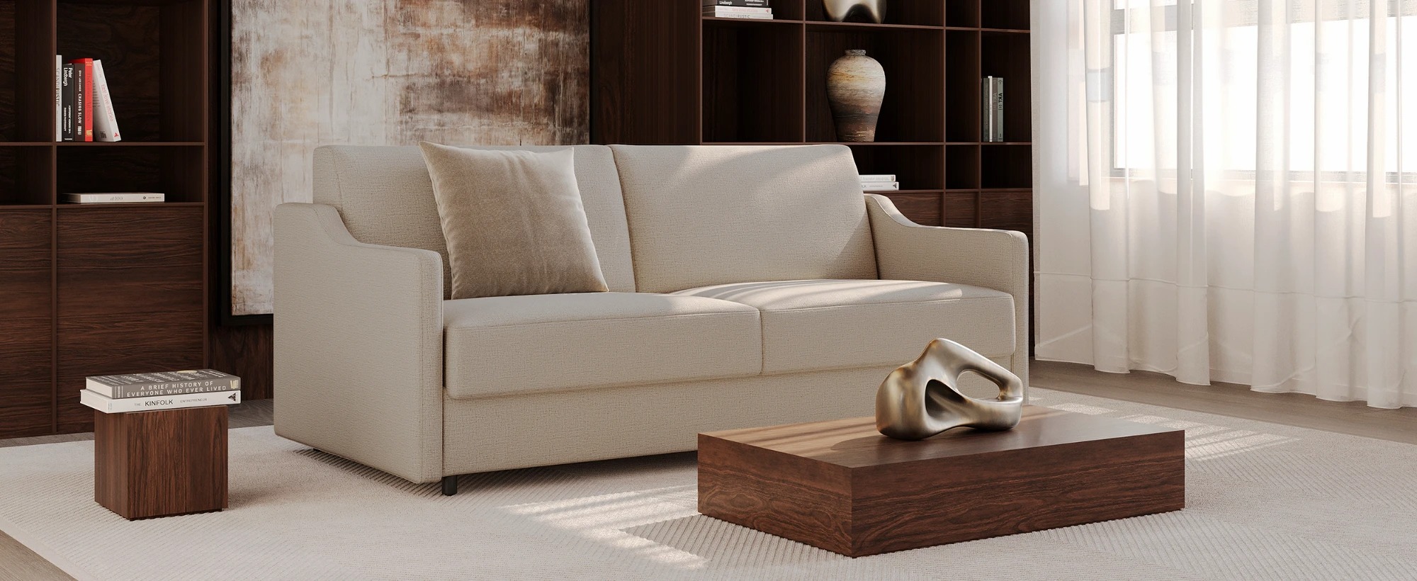 Carnell Polyester Queen Sofa Bed w/Standard Arms
