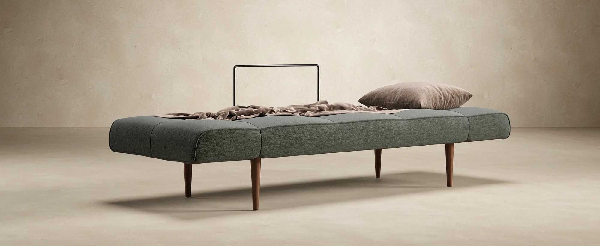 Zeal Deluxe Fabric Daybed w/Dark Wood Styletto Legs