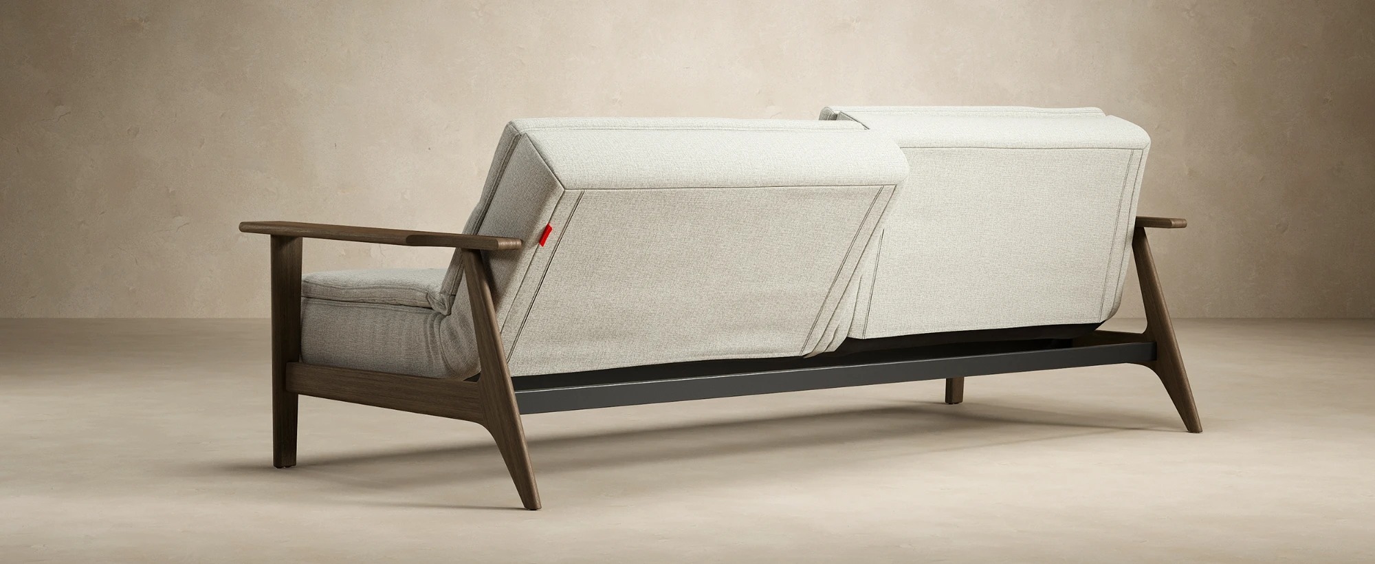 Dublexo Frej Fabric Sofa Bed w/Smoked Oak Arms & Legs