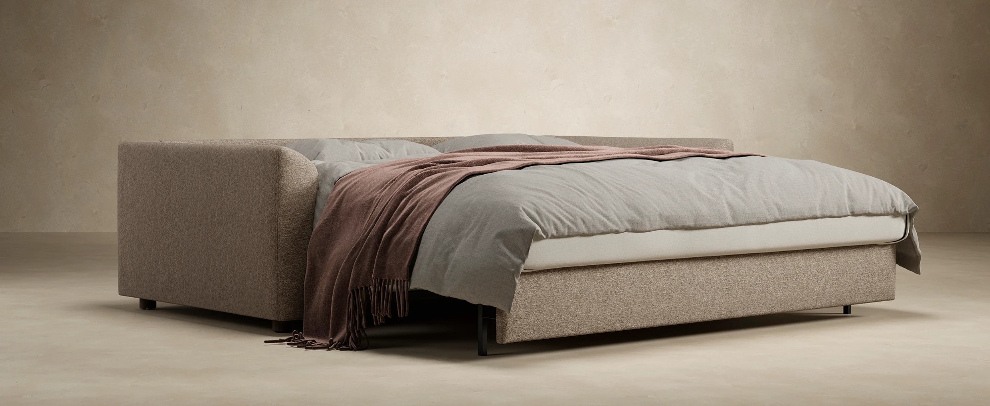 Neah Polyester Full Sofa Bed w/Curved Arm Rests