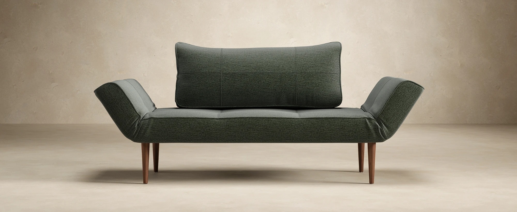 Zeal Deluxe Fabric Daybed w/Dark Wood Styletto Legs