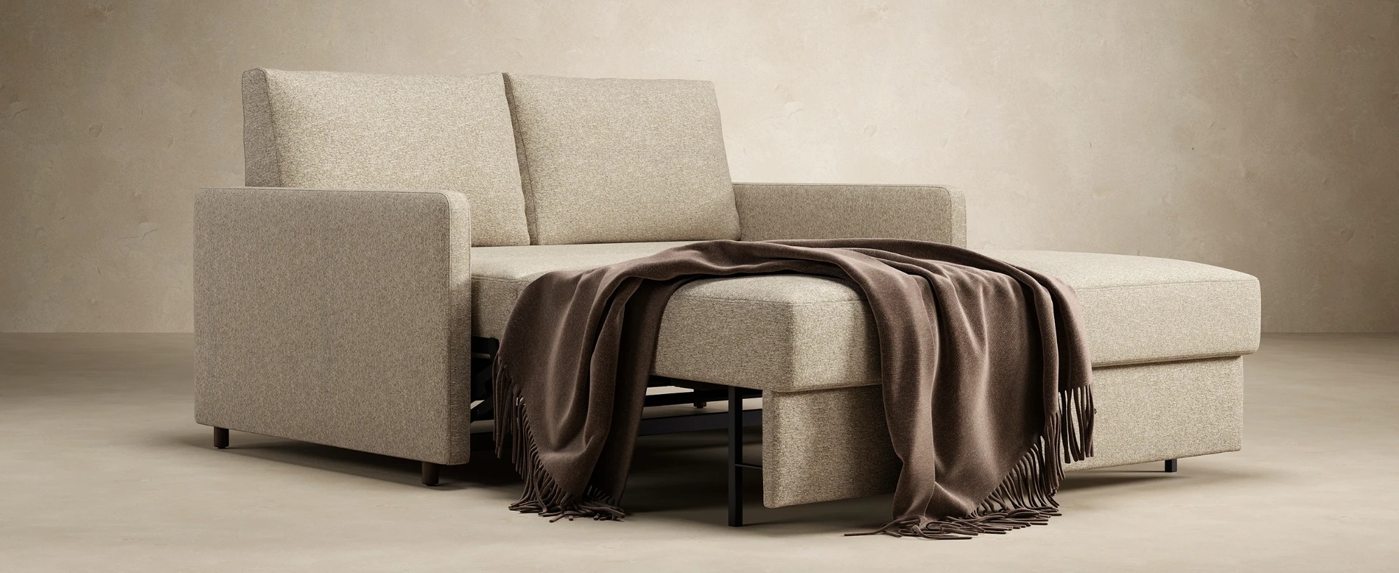Neah Polyester Queen Sofa Bed w/Slim Arm Rests