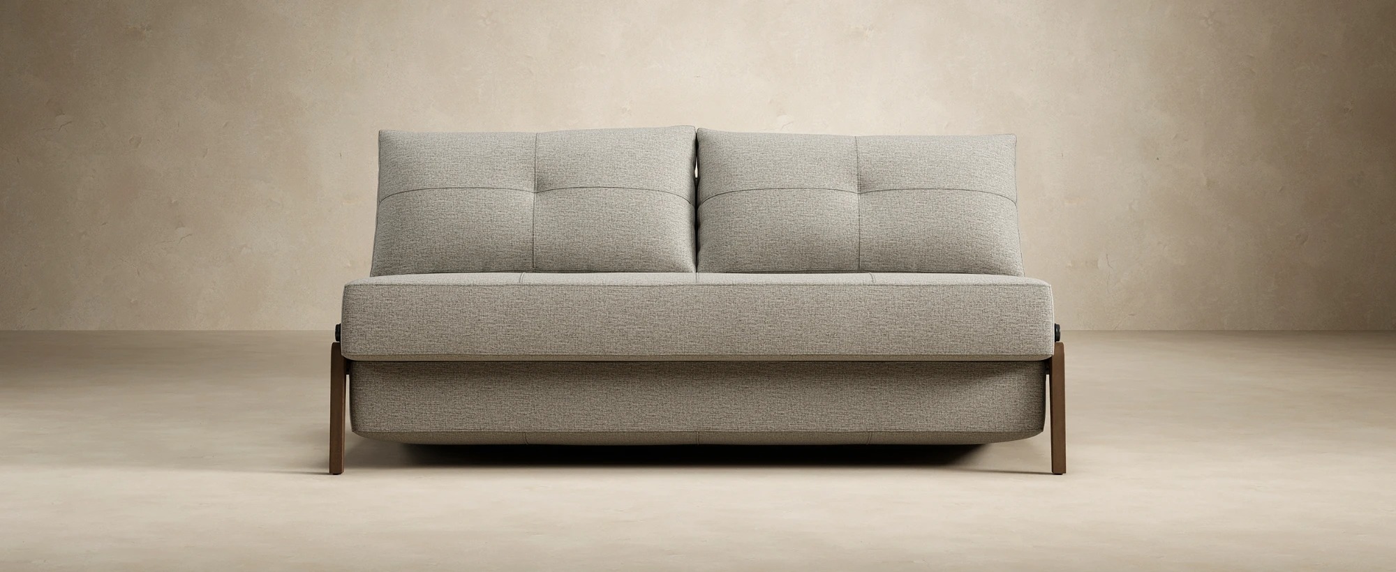 Cubed Deluxe Fabric Sofa Bed w/Dark Wood Legs