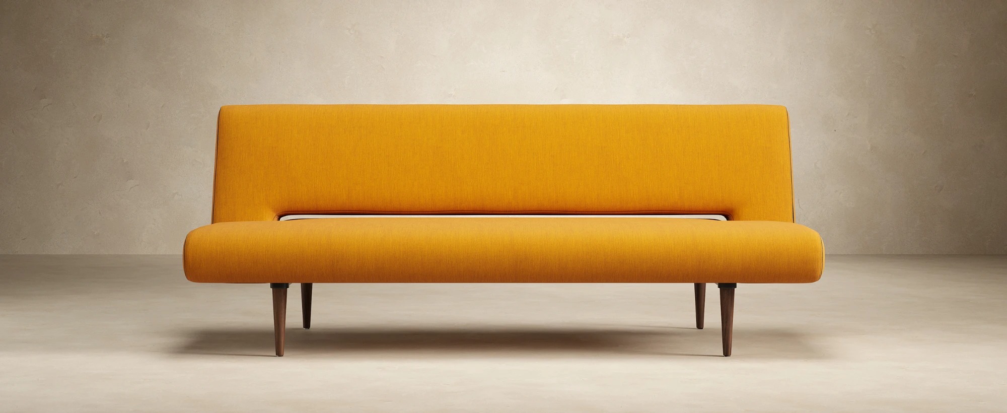 Unfurl Fabric Sofa Bed w/Dark Wood Legs