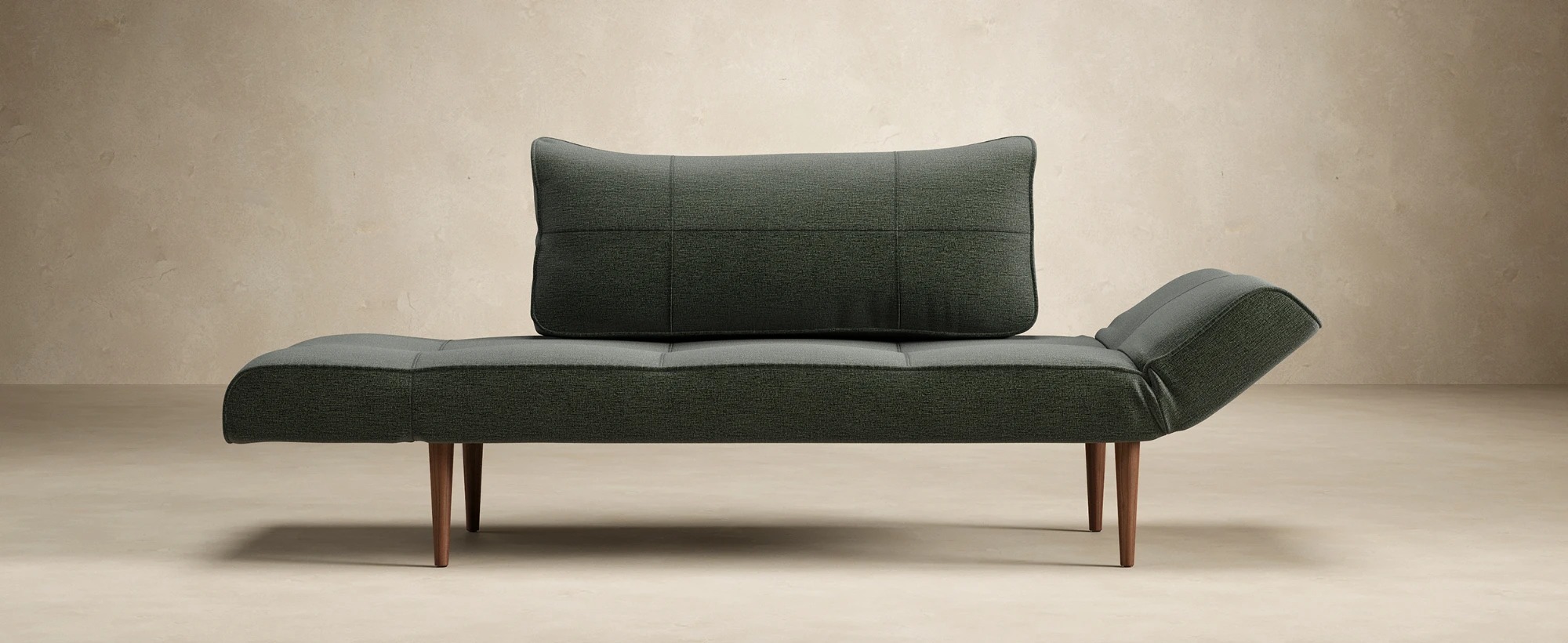 Zeal Deluxe Fabric Daybed w/Dark Wood Styletto Legs
