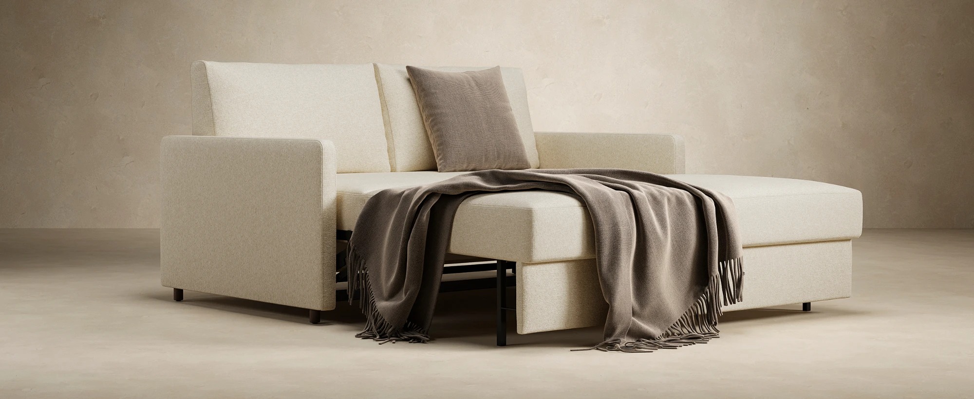 Neah Polyester Full Sofa Bed w/Slim Arm Rests