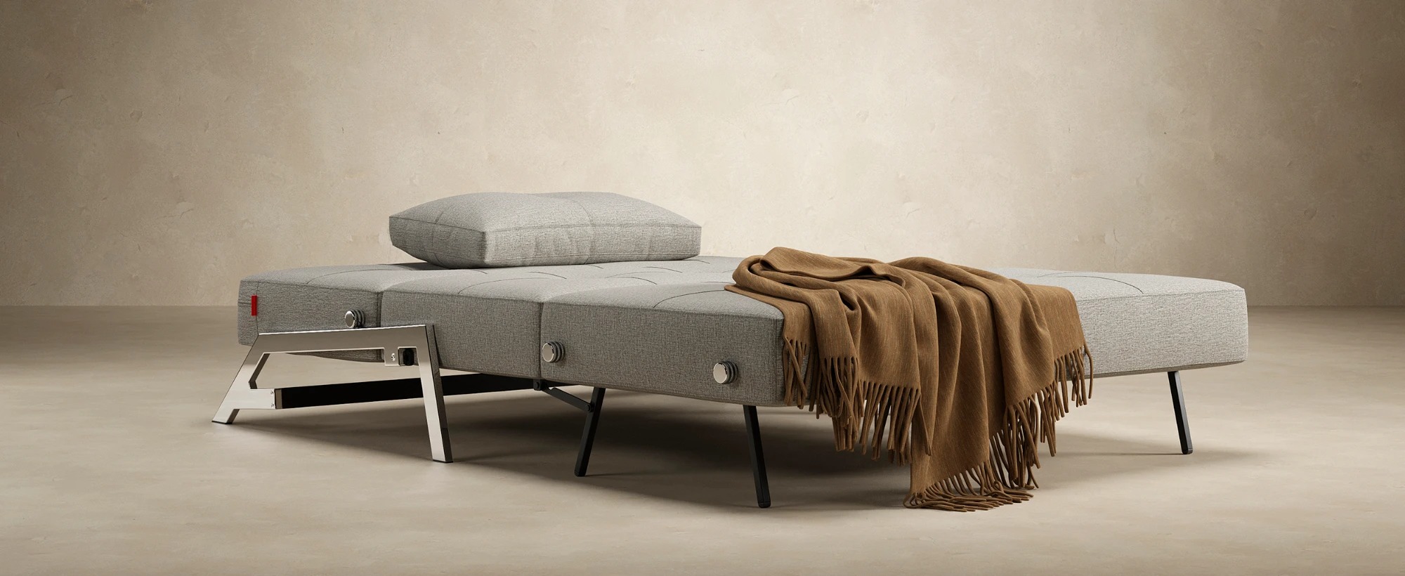 Innovation Living Cubed Queen Size Sofa Bed with Chrome Legs