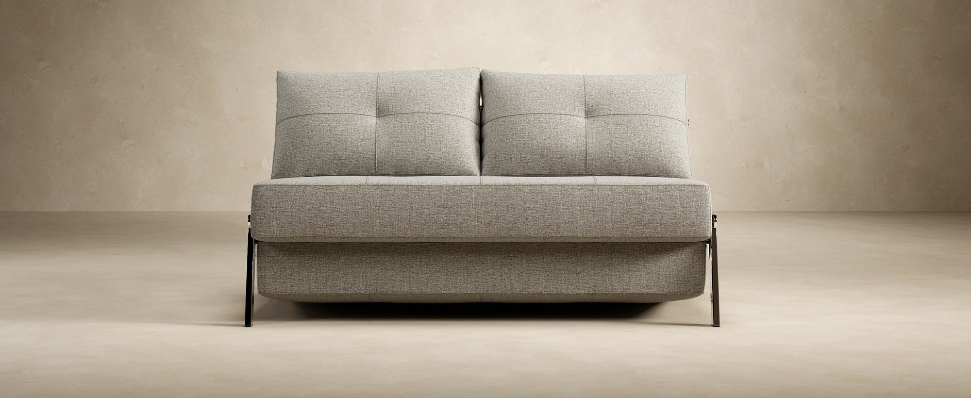 Cubed Deluxe Fabric Sofa Bed w/Chrome Legs
