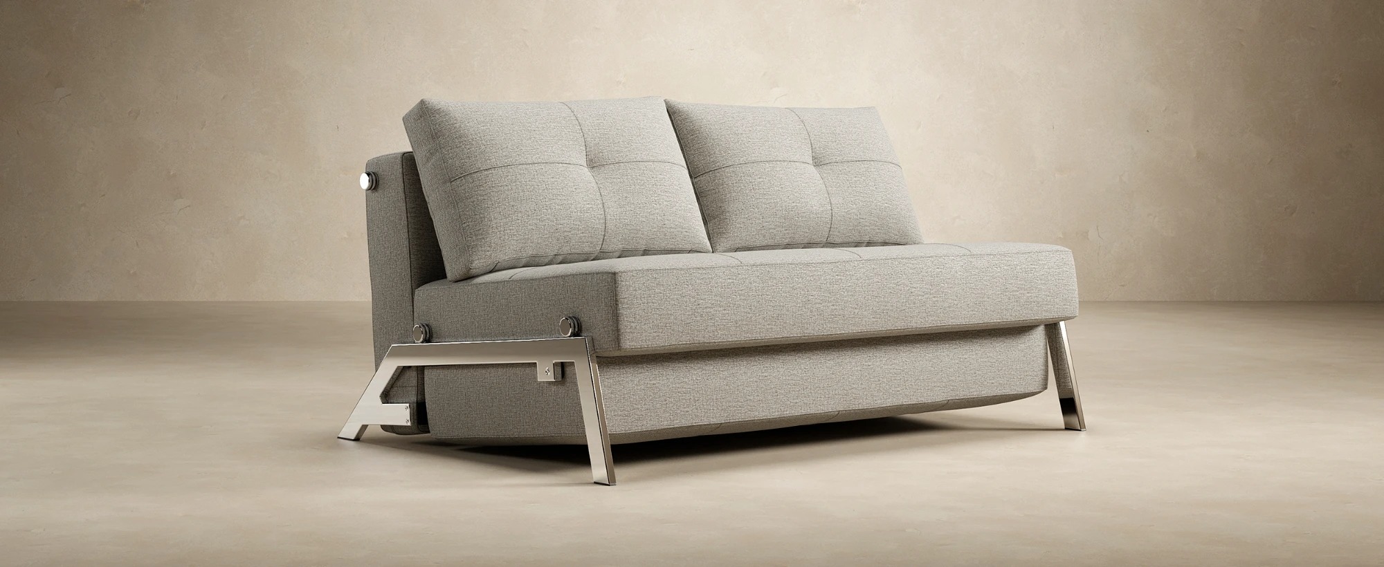 Cubed Deluxe Fabric Sofa Bed w/Chrome Legs