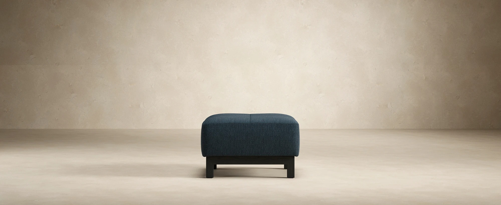 Deluxe Excess Fabric Ottoman w/Wood Legs