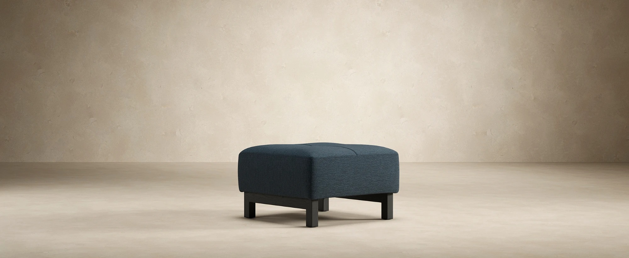 Deluxe Excess Fabric Ottoman w/Wood Legs