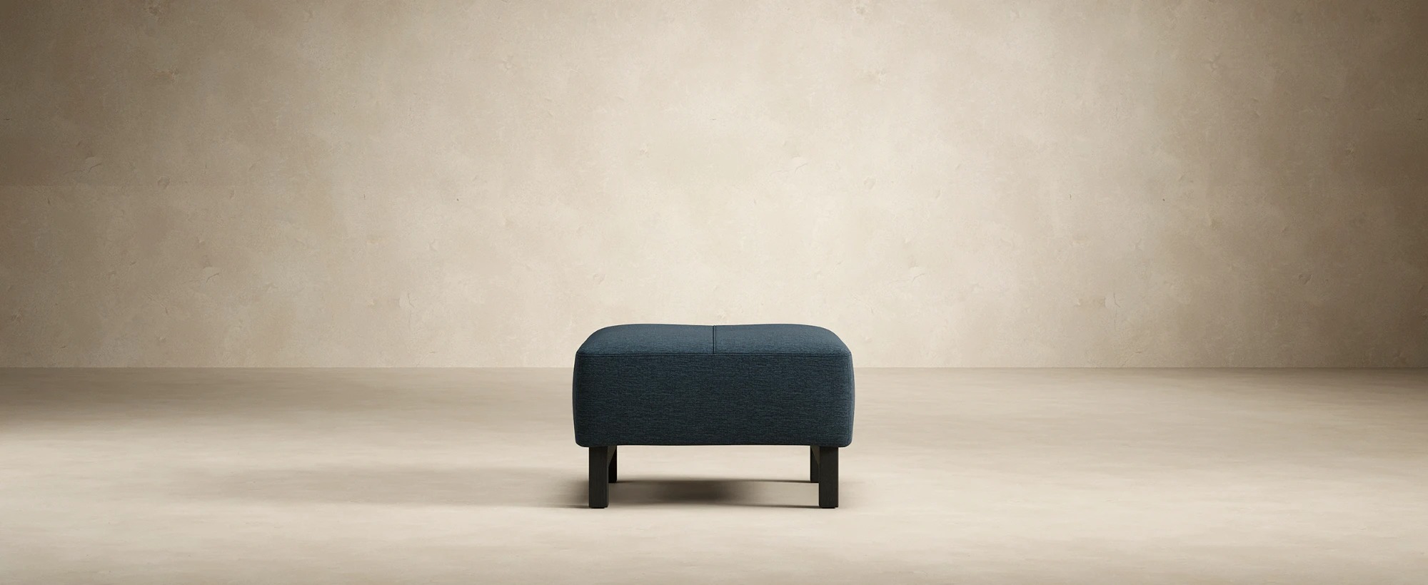 Deluxe Excess Fabric Ottoman w/Wood Legs