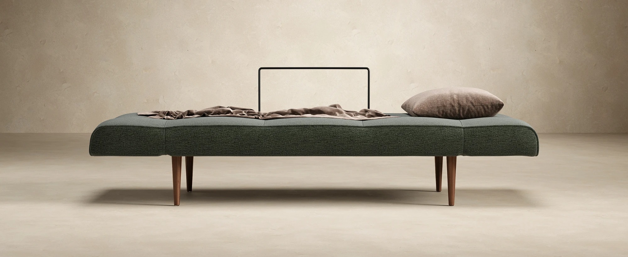 Zeal Deluxe Fabric Daybed w/Dark Wood Styletto Legs
