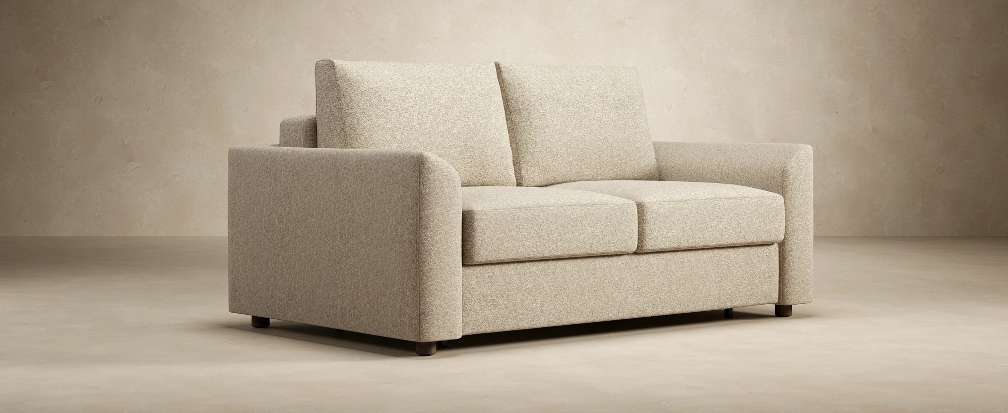 Neah Polyester King Sofa Bed w/Curved Arm Rests