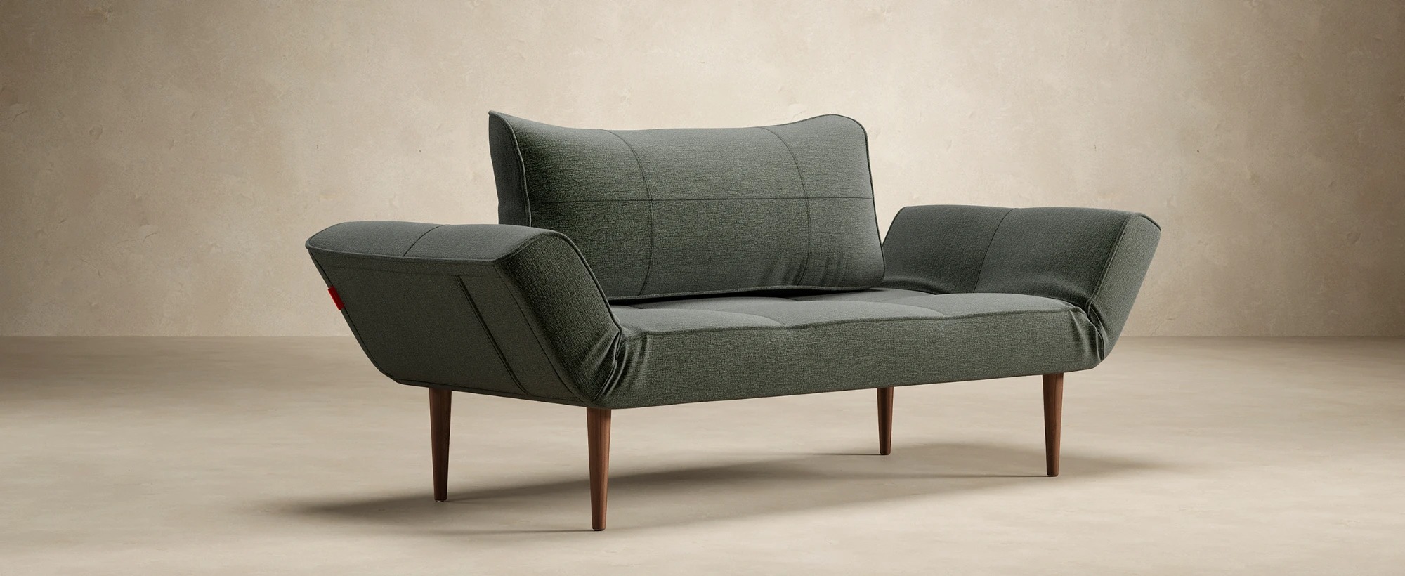 Zeal Deluxe Fabric Daybed w/Dark Wood Styletto Legs
