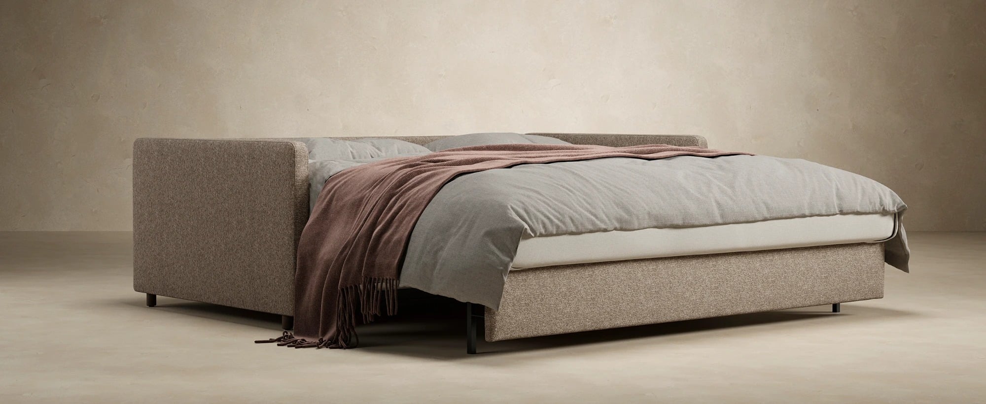 Neah Polyester King Sofa Bed w/Slim Arm Rests