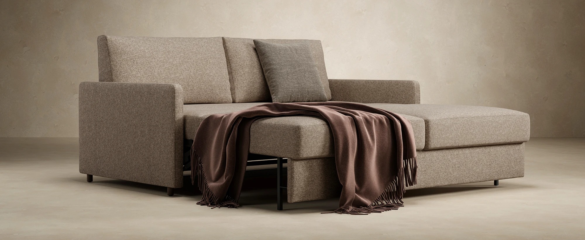 Neah Polyester Full Sofa Bed w/Slim Arm Rests