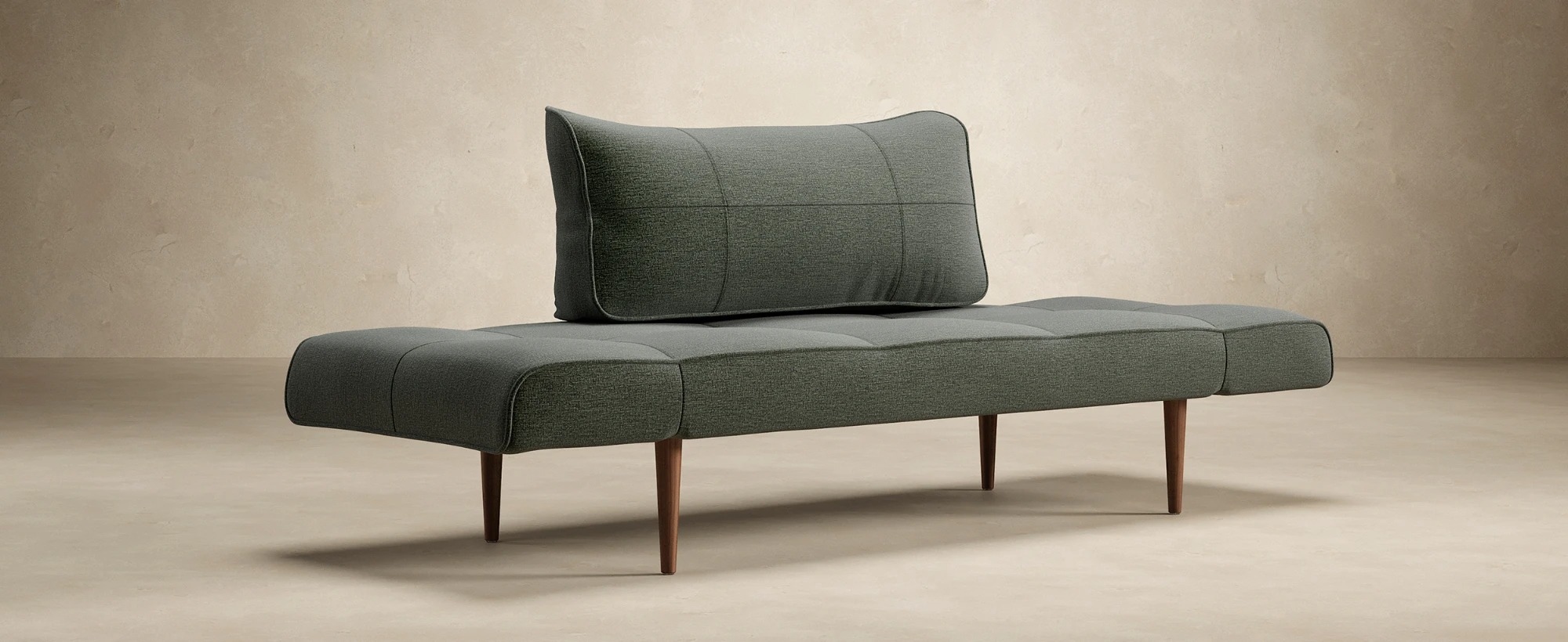 Zeal Deluxe Fabric Daybed w/Dark Wood Styletto Legs