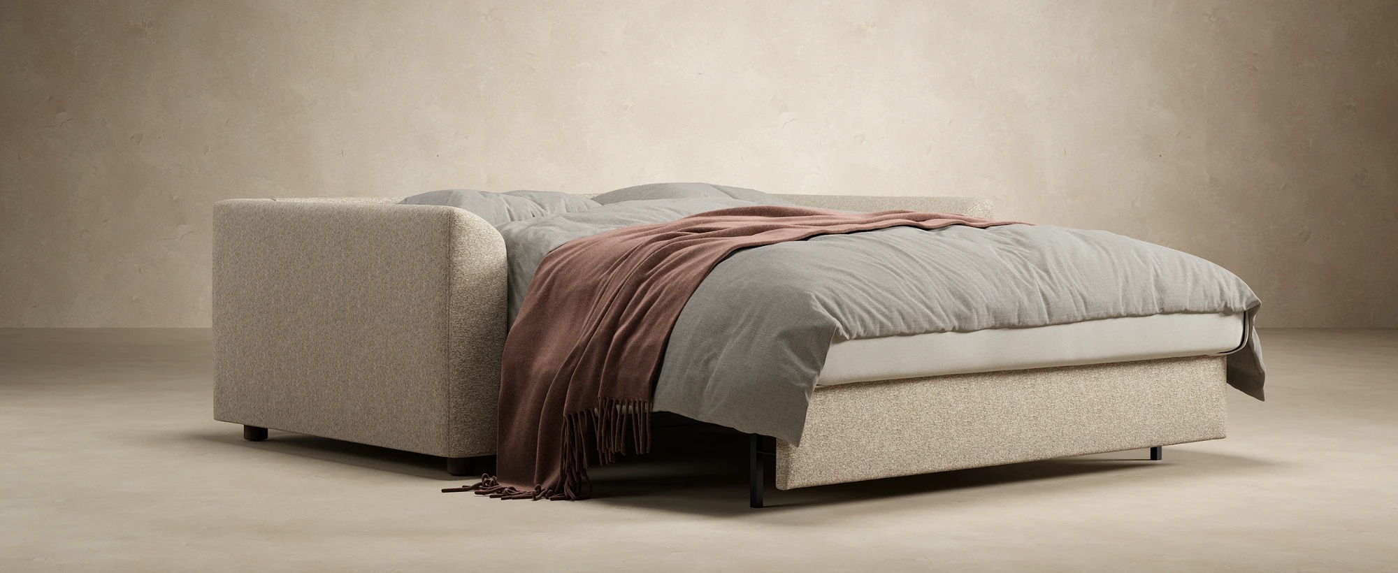 Neah Polyester Queen Sofa Bed w/Curved Arm Rests