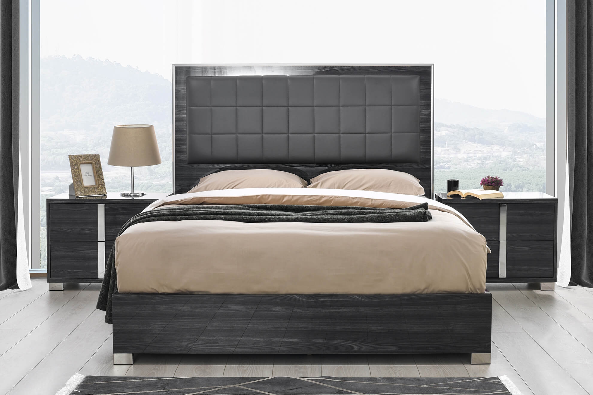 Giulia Premium Leatherette LED Bedroom Set