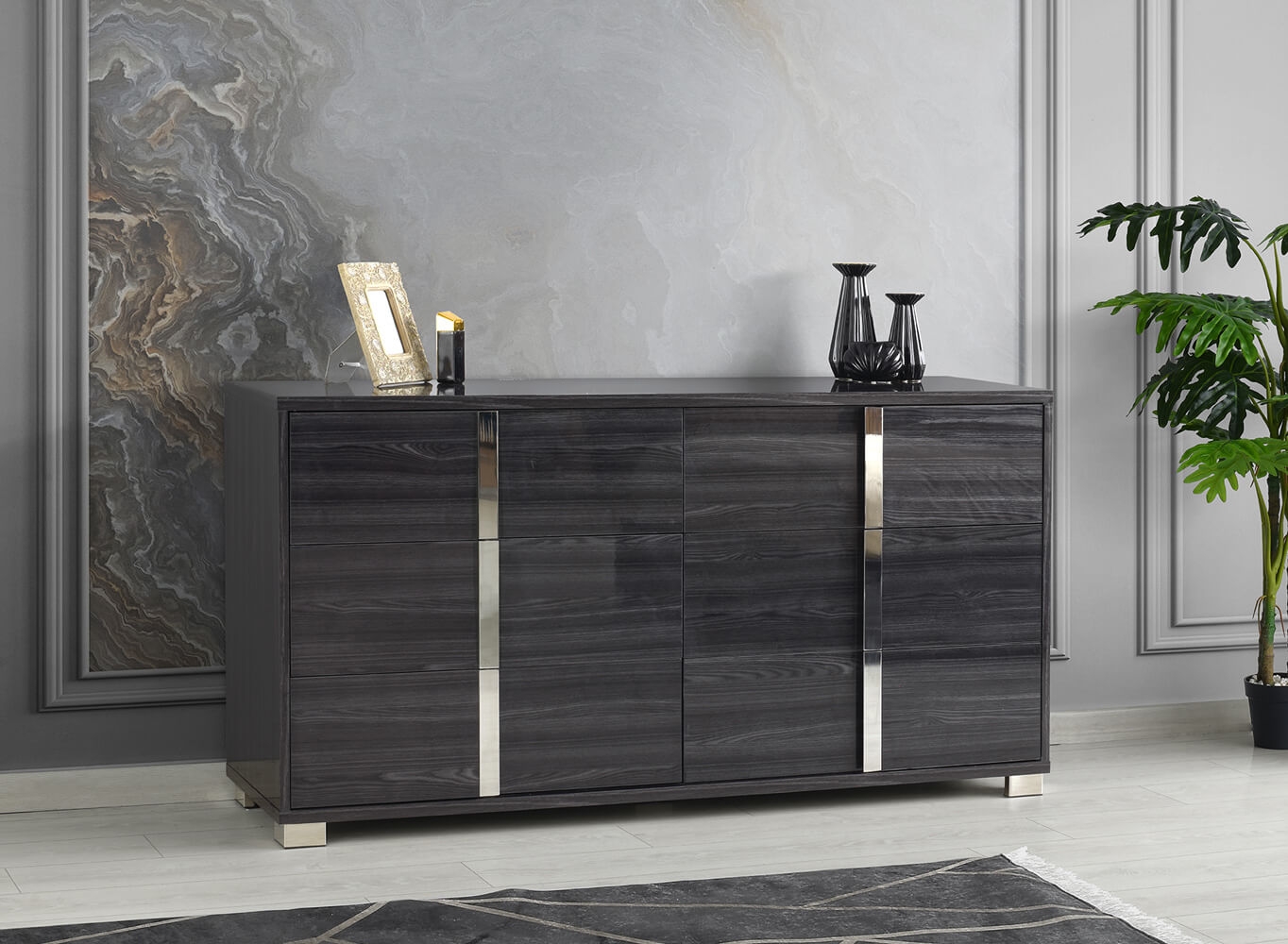 Giulia Premium Leatherette LED Bedroom Set