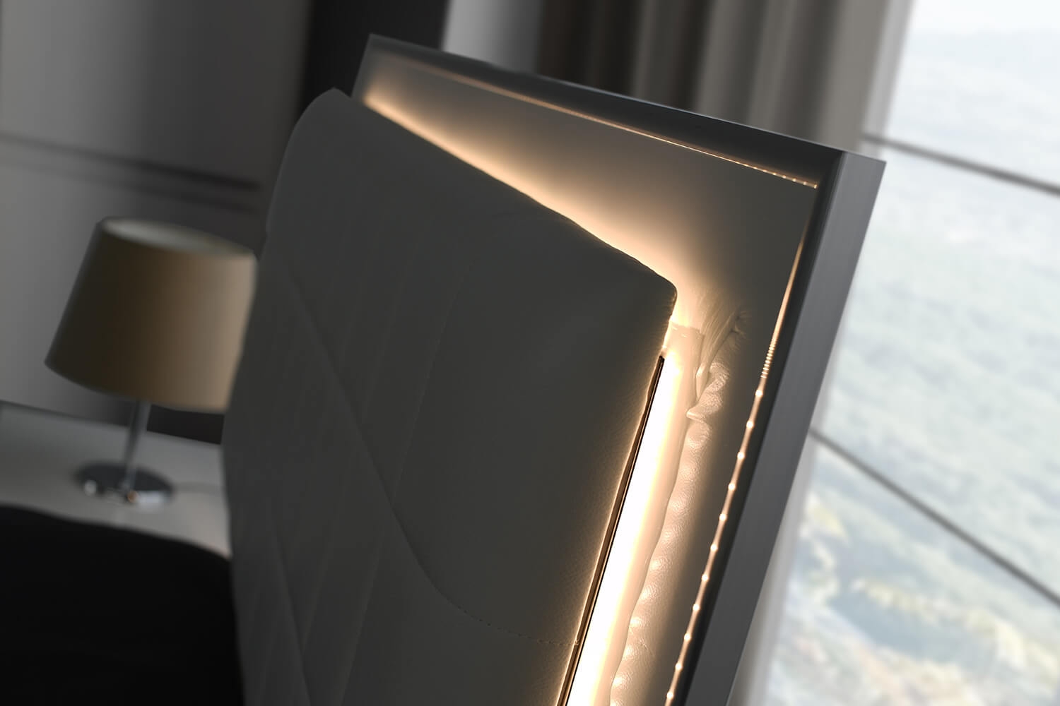 Giulia Premium Leatherette LED Bed