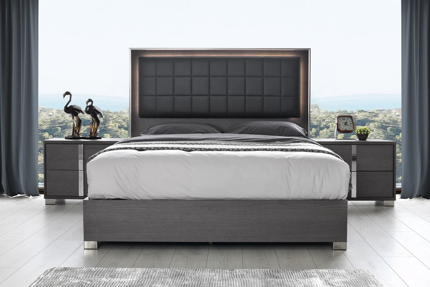 Giulia Premium Leatherette LED Bedroom Set