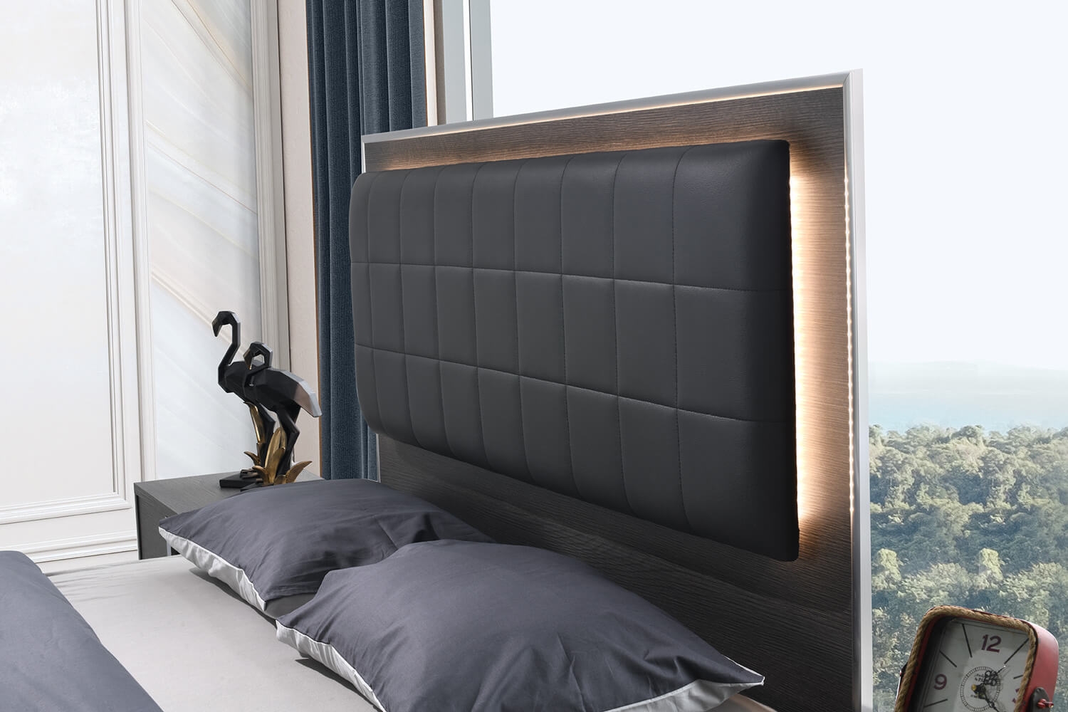 Giulia Premium Leatherette LED Bedroom Set
