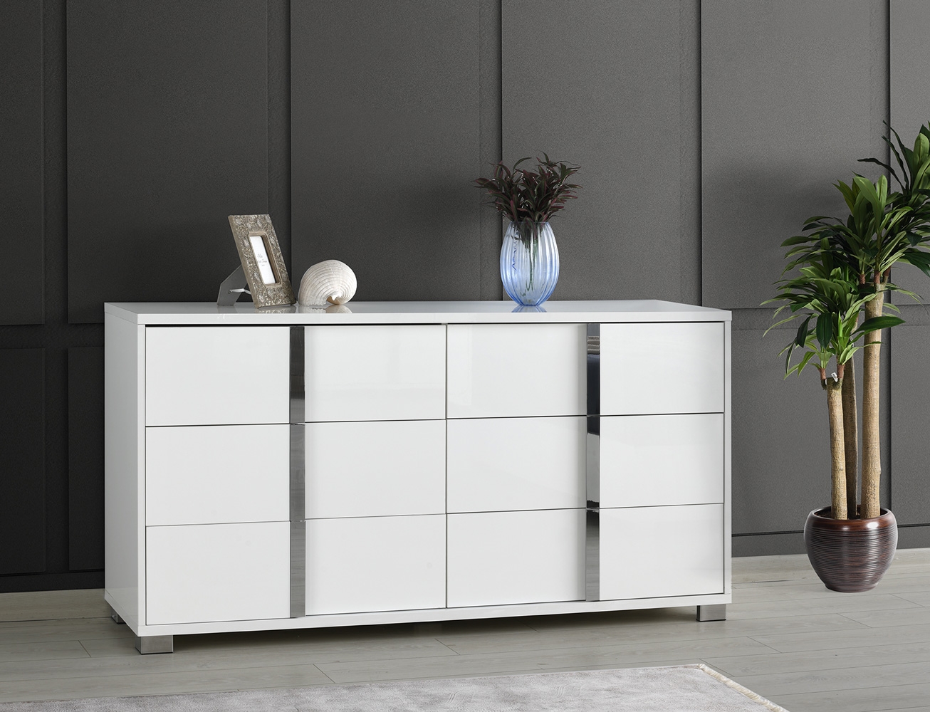 Giulia Premium Leatherette LED Bedroom Set
