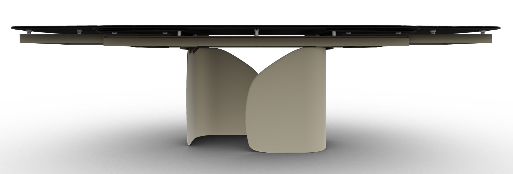 Twins Metal/Ceramic Rectangular Extendable Dining Table w/Rounded Corners