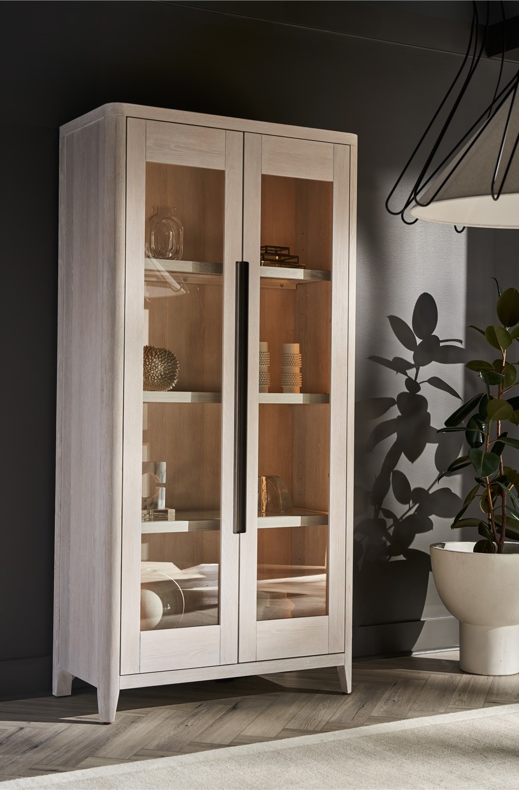 Zella Wood/Glass Display Cabinet w/2 Doors